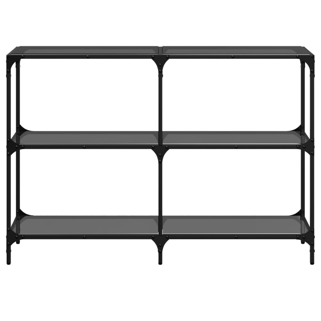 Wandtafel met zwart glazen blad 118,5x30x81 cm staal Consoletafels | Creëer jouw Trendy Thuis | Gratis bezorgd & Retour | Trendy.nl