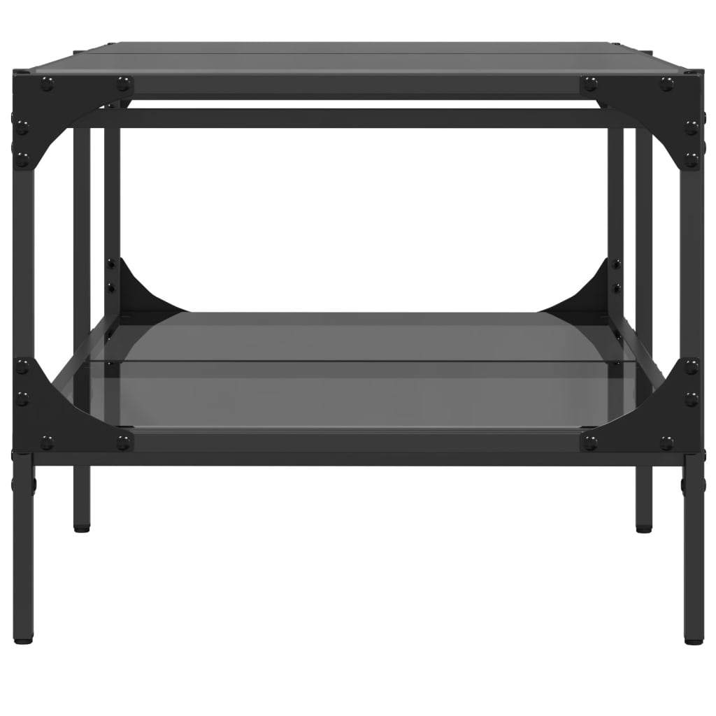 Salontafel met zwart glazen blad 98,5x50x45 cm staal Salontafels | Creëer jouw Trendy Thuis | Gratis bezorgd & Retour | Trendy.nl