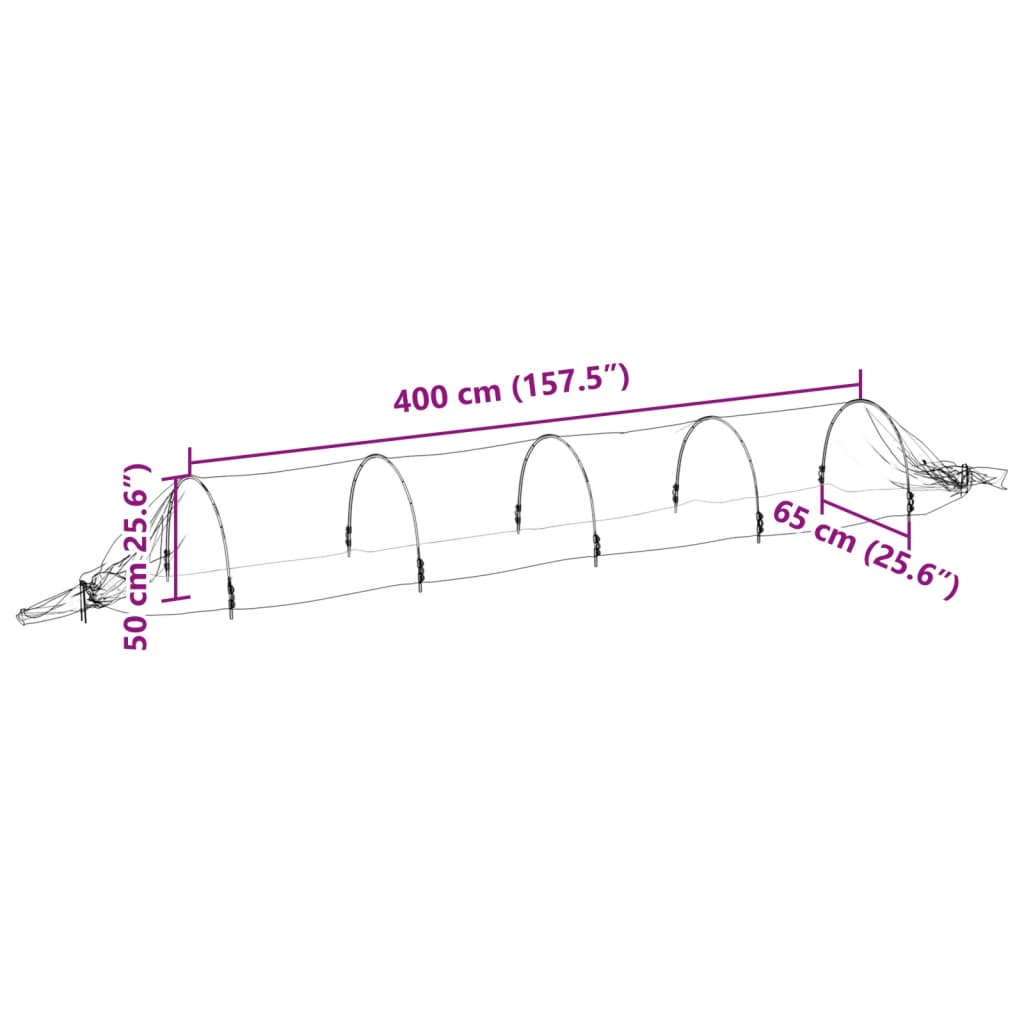 Kweektunnels 4 st 1,5x5 m glasvezel en polypropeen Tuinkassen | Creëer jouw Trendy Thuis | Gratis bezorgd & Retour | Trendy.nl