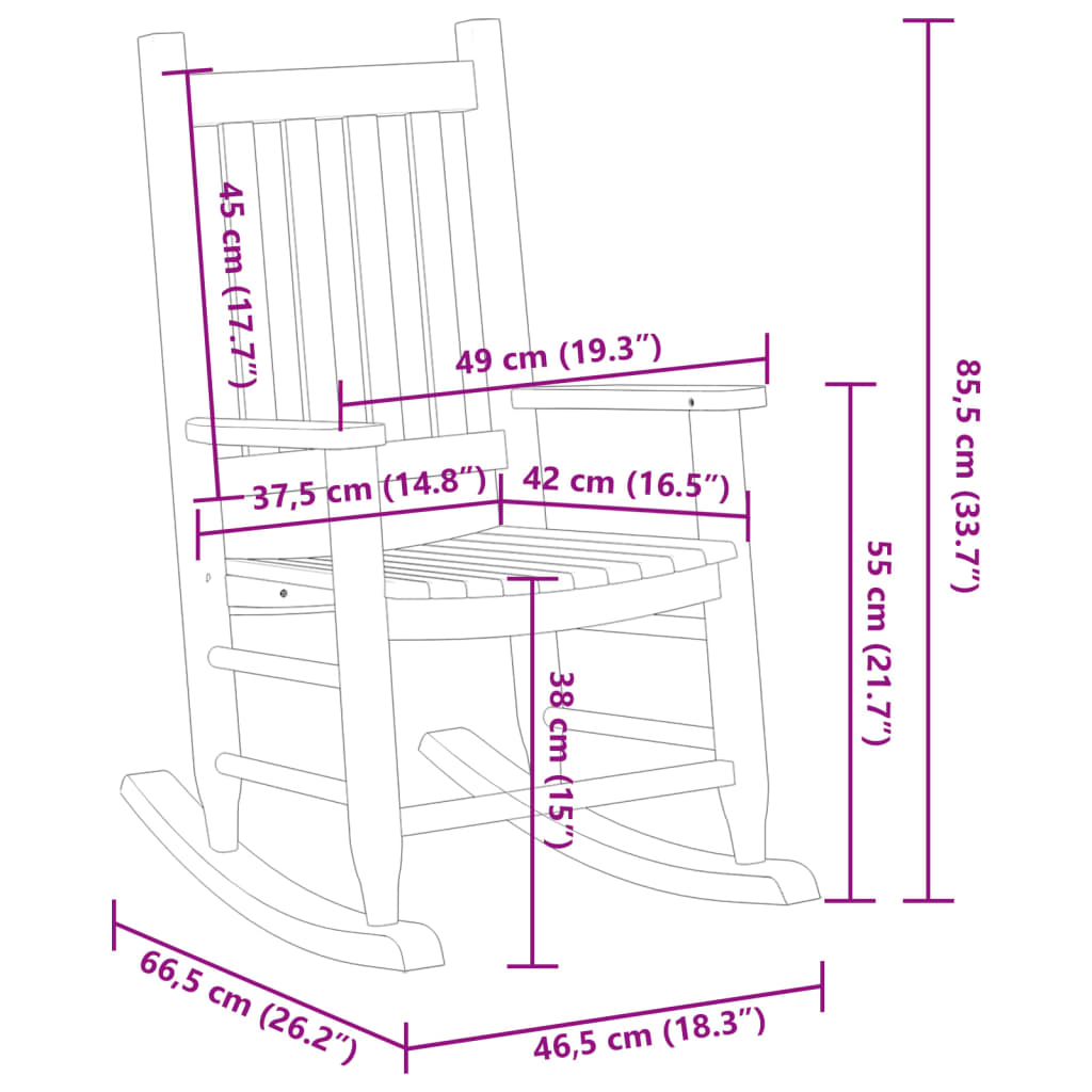 Schommelstoel voor kinderen massief populierenhout zwart Schommelstoelen | Creëer jouw Trendy Thuis | Gratis bezorgd & Retour | Trendy.nl