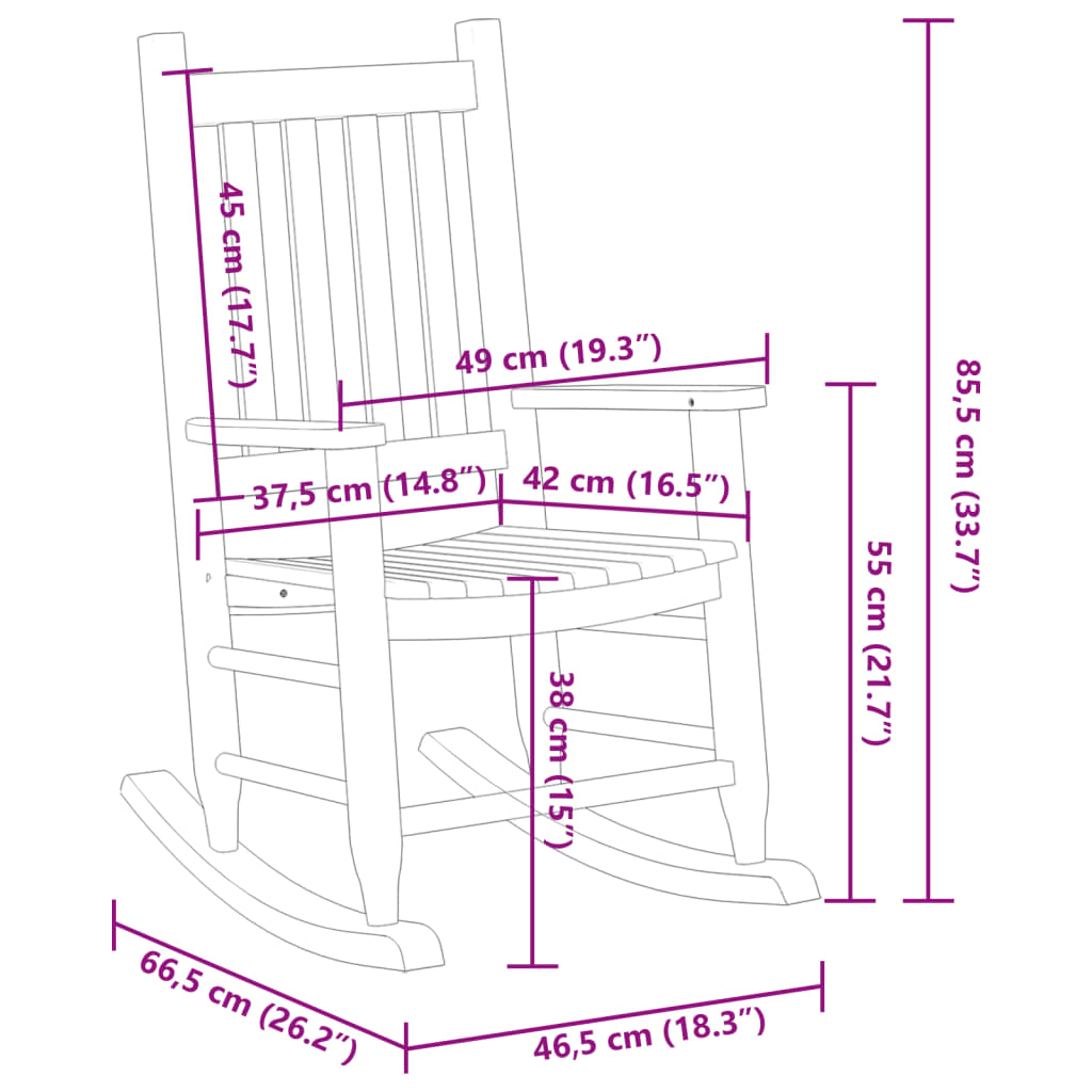 Schommelstoel voor kinderen massief populierenhout bruin Schommelstoelen | Creëer jouw Trendy Thuis | Gratis bezorgd & Retour | Trendy.nl