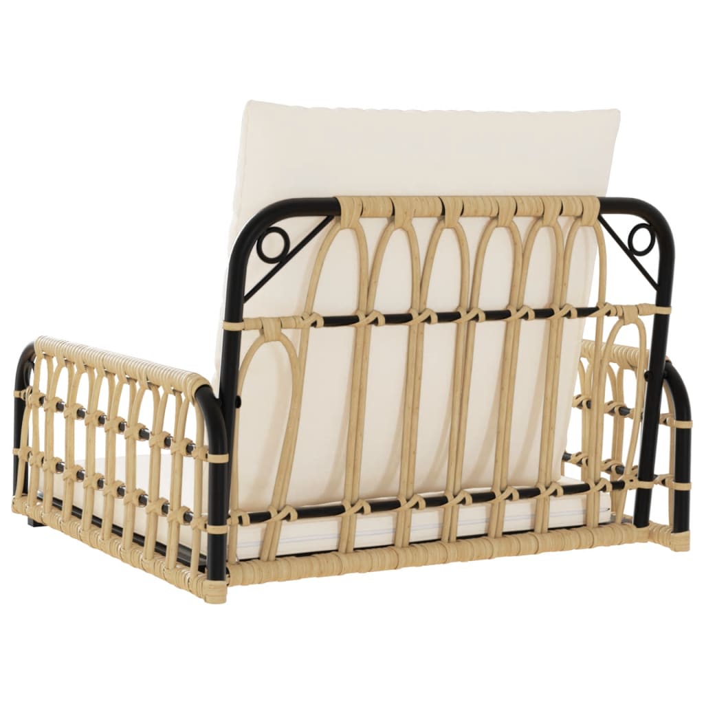 Schommelstoel met kussens 63x58x39 cm poly rattan en staal Tuinbanken | Creëer jouw Trendy Thuis | Gratis bezorgd & Retour | Trendy.nl