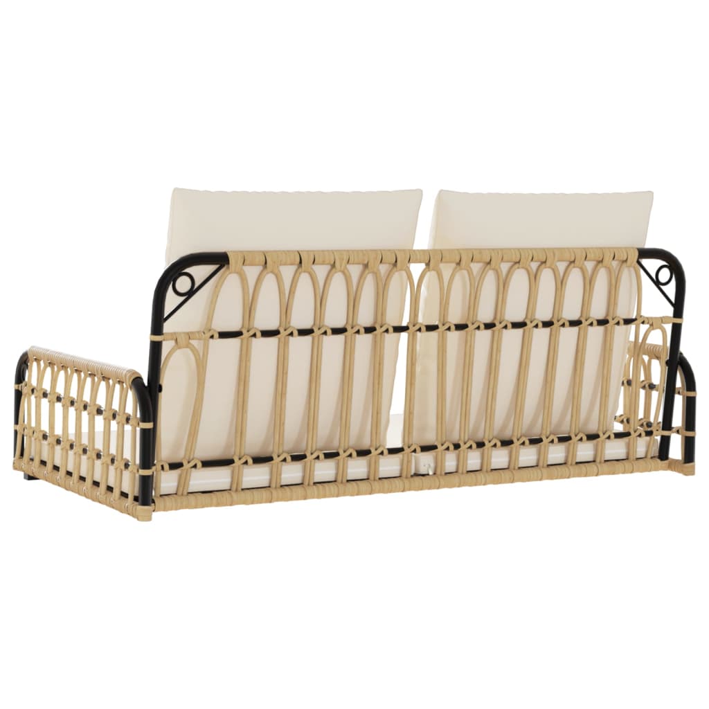 Schommelbank met kussens 105x58x38 cm poly rattan en staal Tuinbanken | Creëer jouw Trendy Thuis | Gratis bezorgd & Retour | Trendy.nl