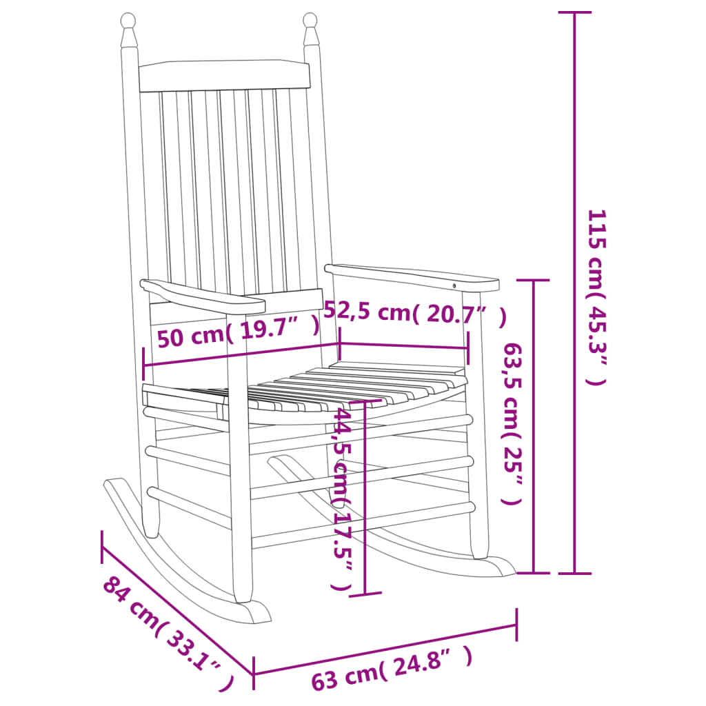 Schommelstoelen met gebogen zitting 2 st populierenhout bruin Schommelstoelen | Creëer jouw Trendy Thuis | Gratis bezorgd & Retour | Trendy.nl