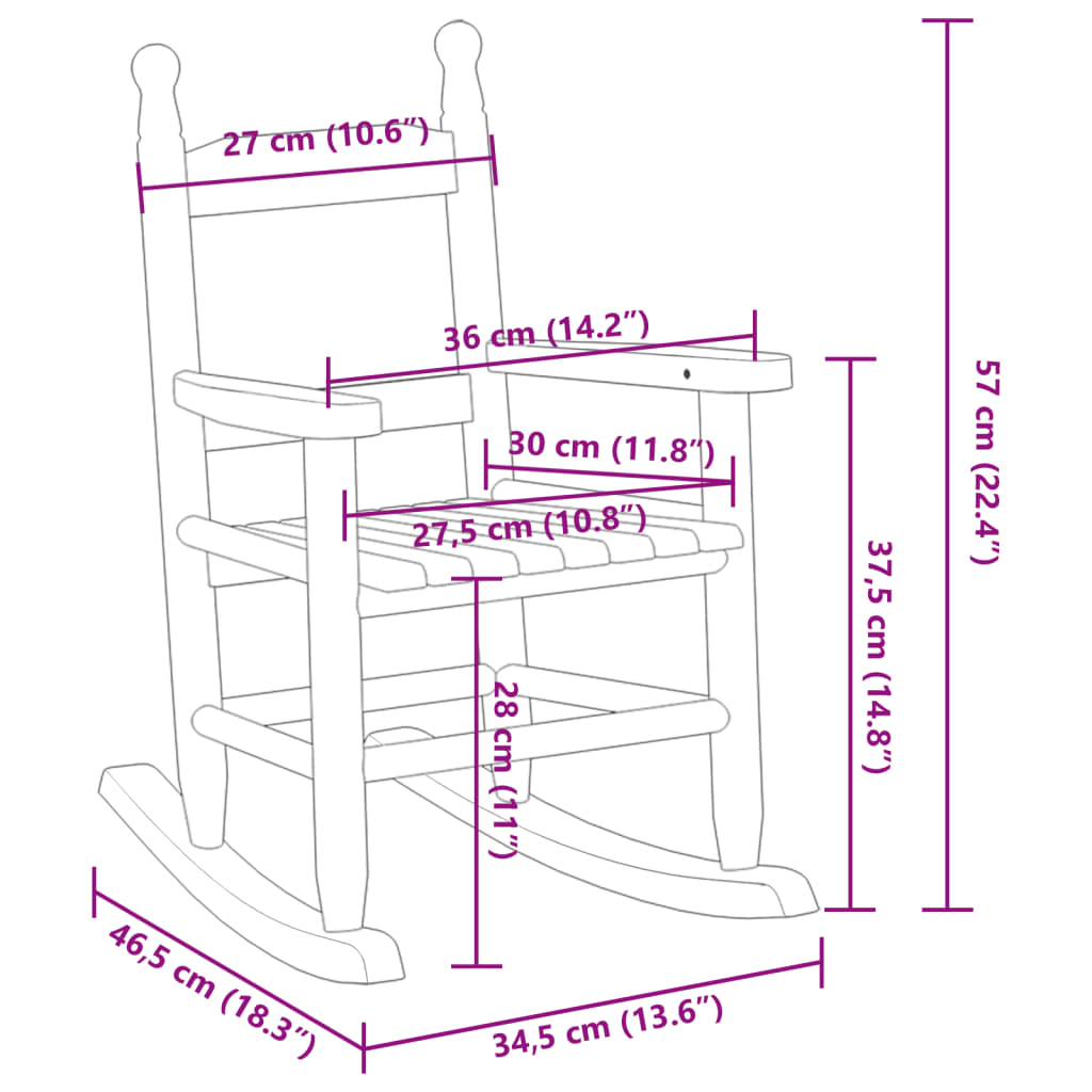 Schommelstoelen 2 st voor kinderen massief populierenhout zwart Schommelstoelen | Creëer jouw Trendy Thuis | Gratis bezorgd & Retour | Trendy.nl