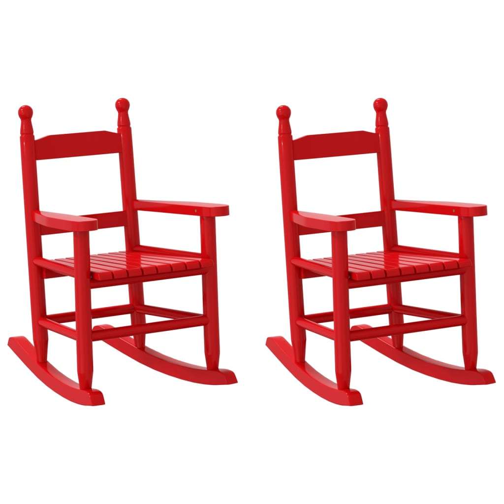 Schommelstoelen 2 st voor kinderen massief populierenhout rood Schommelstoelen | Creëer jouw Trendy Thuis | Gratis bezorgd & Retour | Trendy.nl