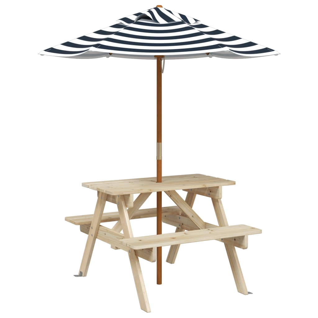 Picknicktafel voor 4 kinderen met parasol massief vurenhout Tuintafels | Creëer jouw Trendy Thuis | Gratis bezorgd & Retour | Trendy.nl