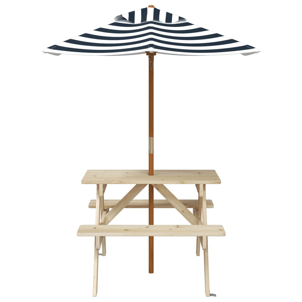 Picknicktafel voor 4 kinderen met parasol massief vurenhout Tuintafels | Creëer jouw Trendy Thuis | Gratis bezorgd & Retour | Trendy.nl