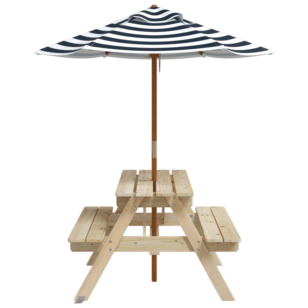 Picknicktafel voor 4 kinderen met parasol massief vurenhout Tuintafels | Creëer jouw Trendy Thuis | Gratis bezorgd & Retour | Trendy.nl