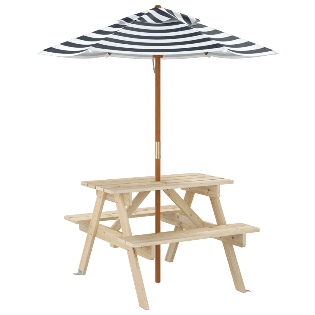 Picknicktafel voor 4 kinderen met parasol massief vurenhout Tuintafels | Creëer jouw Trendy Thuis | Gratis bezorgd & Retour | Trendy.nl