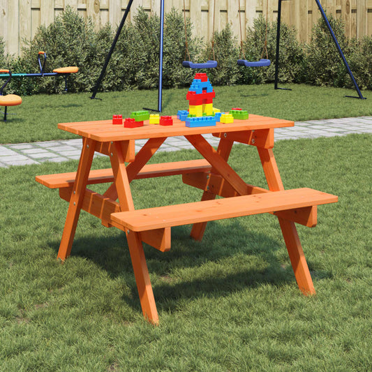 Picknicktafel voor 4 kinderen met parasolgat massief vurenhout Tuintafels | Creëer jouw Trendy Thuis | Gratis bezorgd & Retour | Trendy.nl