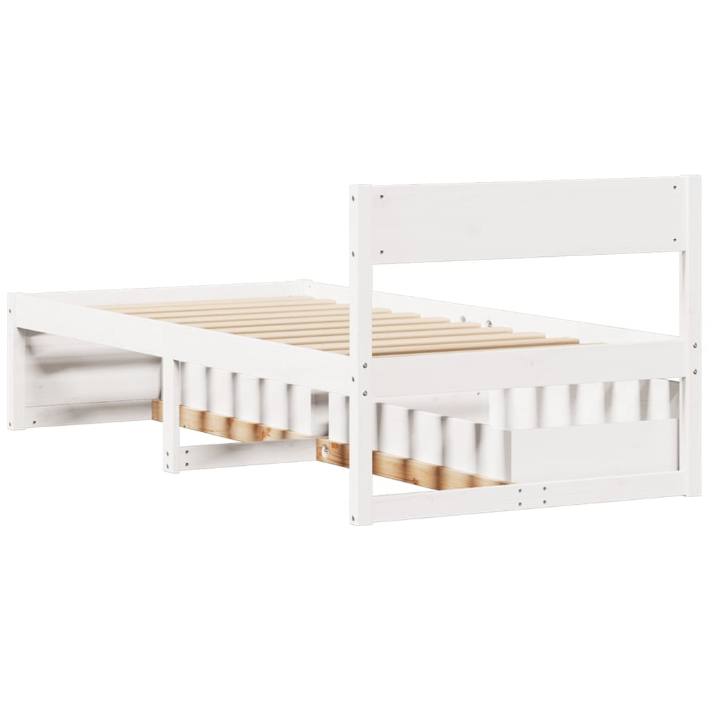 Bedframe zonder matras massief grenenhout wit 90x200 cm Bedden & bedframes | Creëer jouw Trendy Thuis | Gratis bezorgd & Retour | Trendy.nl