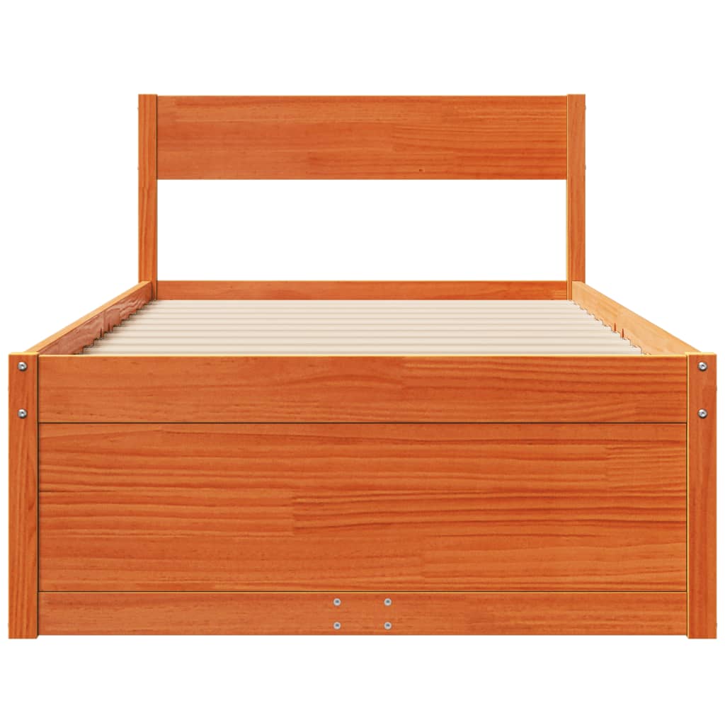 Bedframe zonder matras massief grenenhout wasbruin 90x200 cm Bedden & bedframes | Creëer jouw Trendy Thuis | Gratis bezorgd & Retour | Trendy.nl