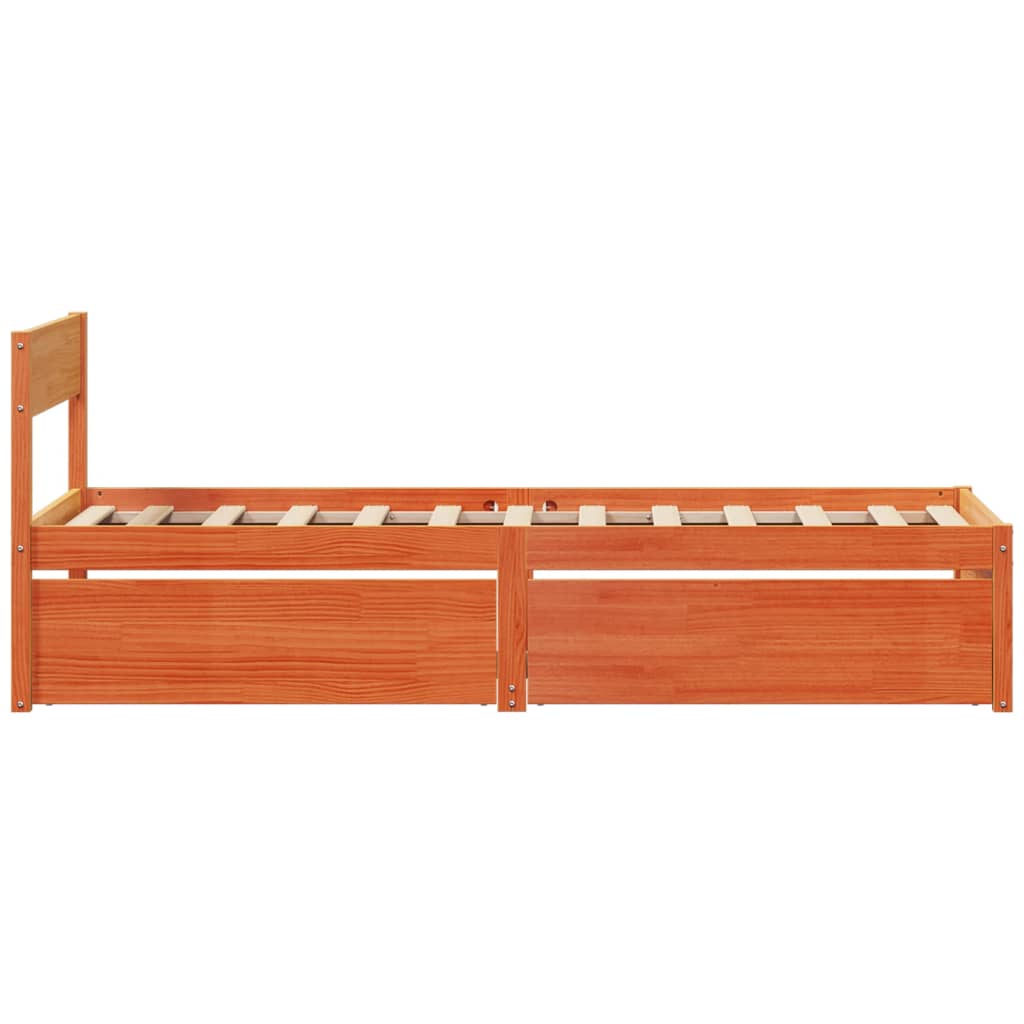 Bedframe zonder matras massief grenenhout wasbruin 90x200 cm Bedden & bedframes | Creëer jouw Trendy Thuis | Gratis bezorgd & Retour | Trendy.nl