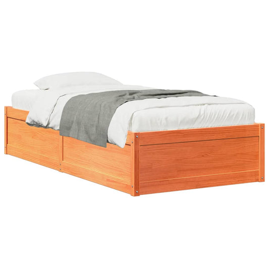 Bedframe zonder matras massief grenenhout wasbruin 100x200 cm Bedden & bedframes | Creëer jouw Trendy Thuis | Gratis bezorgd & Retour | Trendy.nl