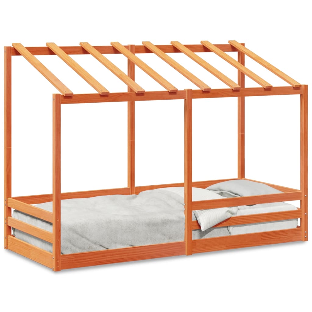 Kinderbed met bedhuis 90x190 cm massief grenenhout wasbruin Bedden & bedframes | Creëer jouw Trendy Thuis | Gratis bezorgd & Retour | Trendy.nl