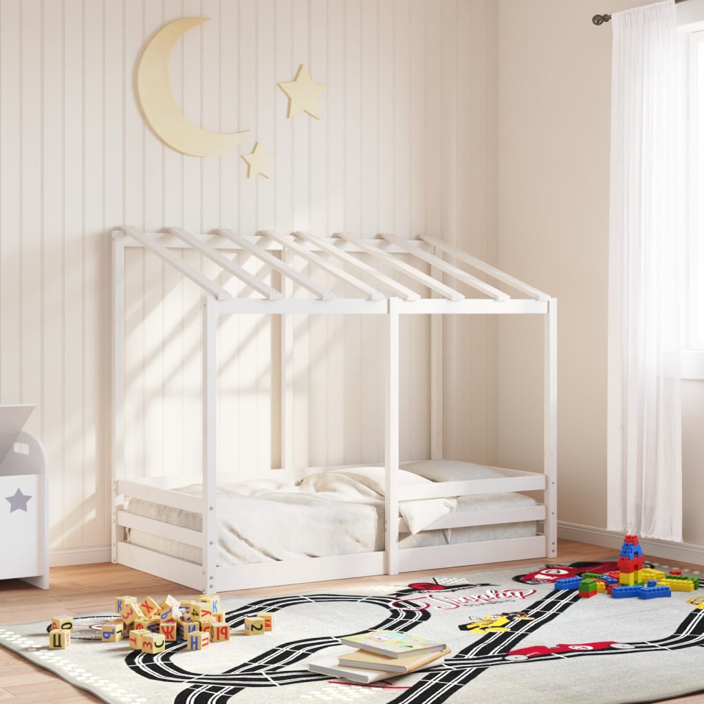 Kinderbed met bedhuis 70x140 cm massief grenenhout wit Bedden & bedframes | Creëer jouw Trendy Thuis | Gratis bezorgd & Retour | Trendy.nl