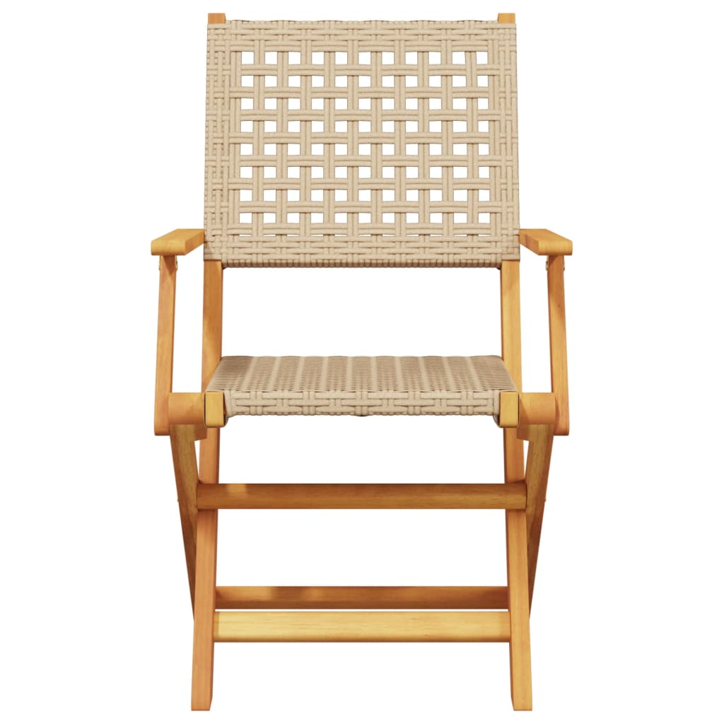 3-delige Bistroset poly rattan en massief hout beige Tuinsets | Creëer jouw Trendy Thuis | Gratis bezorgd & Retour | Trendy.nl