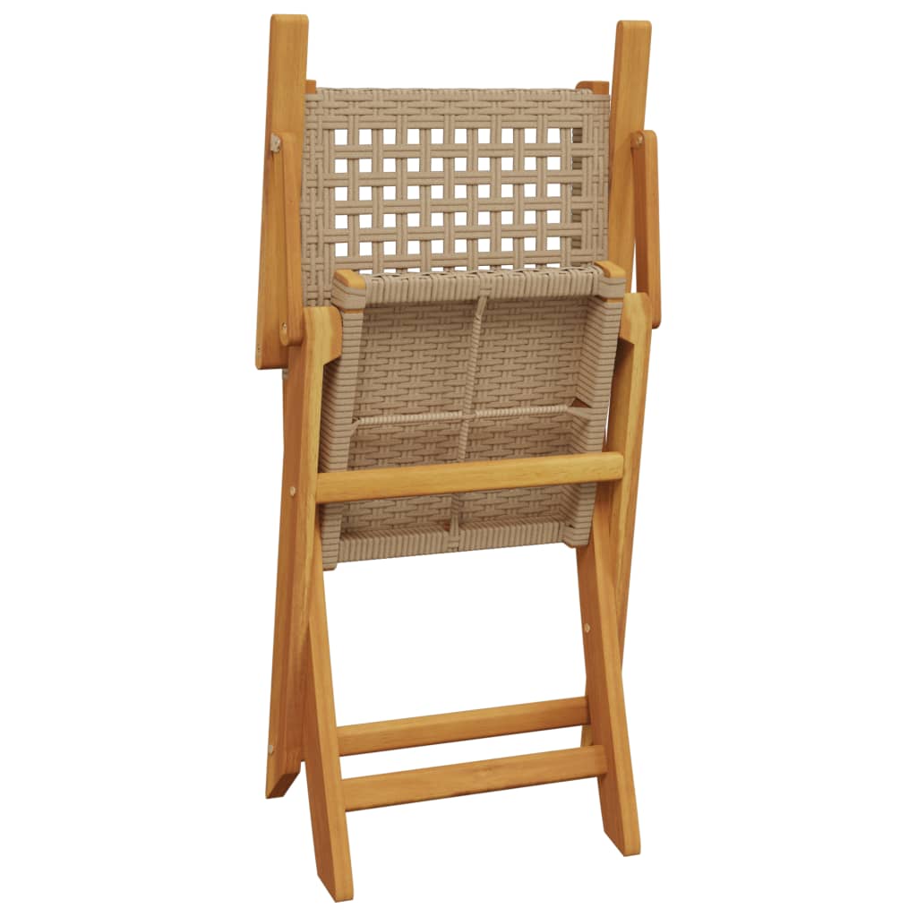 3-delige Bistroset poly rattan en massief hout beige Tuinsets | Creëer jouw Trendy Thuis | Gratis bezorgd & Retour | Trendy.nl