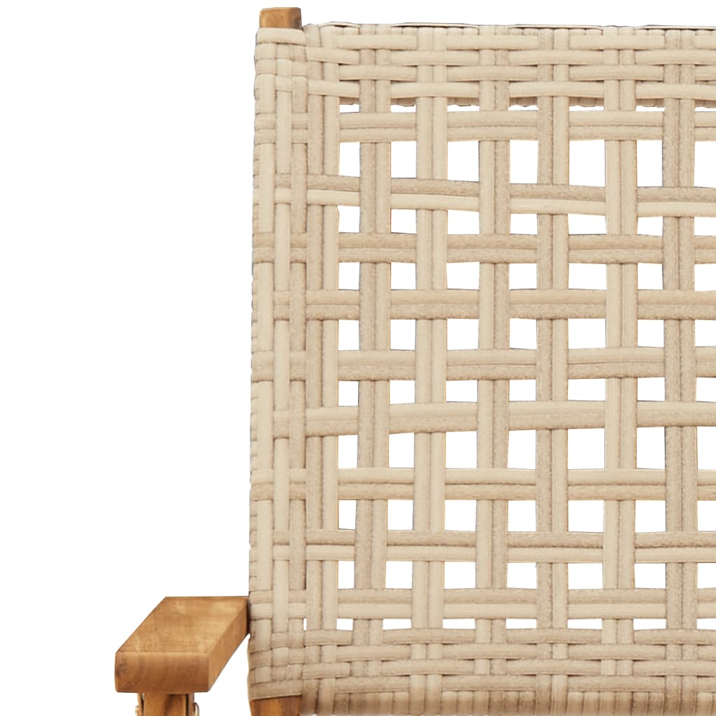 3-delige Bistroset poly rattan en massief hout beige Tuinsets | Creëer jouw Trendy Thuis | Gratis bezorgd & Retour | Trendy.nl