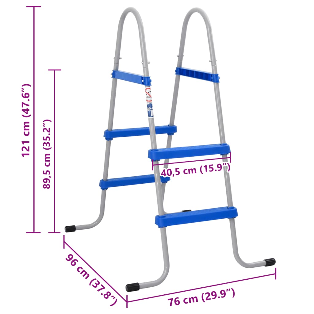 Zwembadladder voor bovengronds zwembad 84 cm staal en kunststof Zwembadtrappen | Creëer jouw Trendy Thuis | Gratis bezorgd & Retour | Trendy.nl