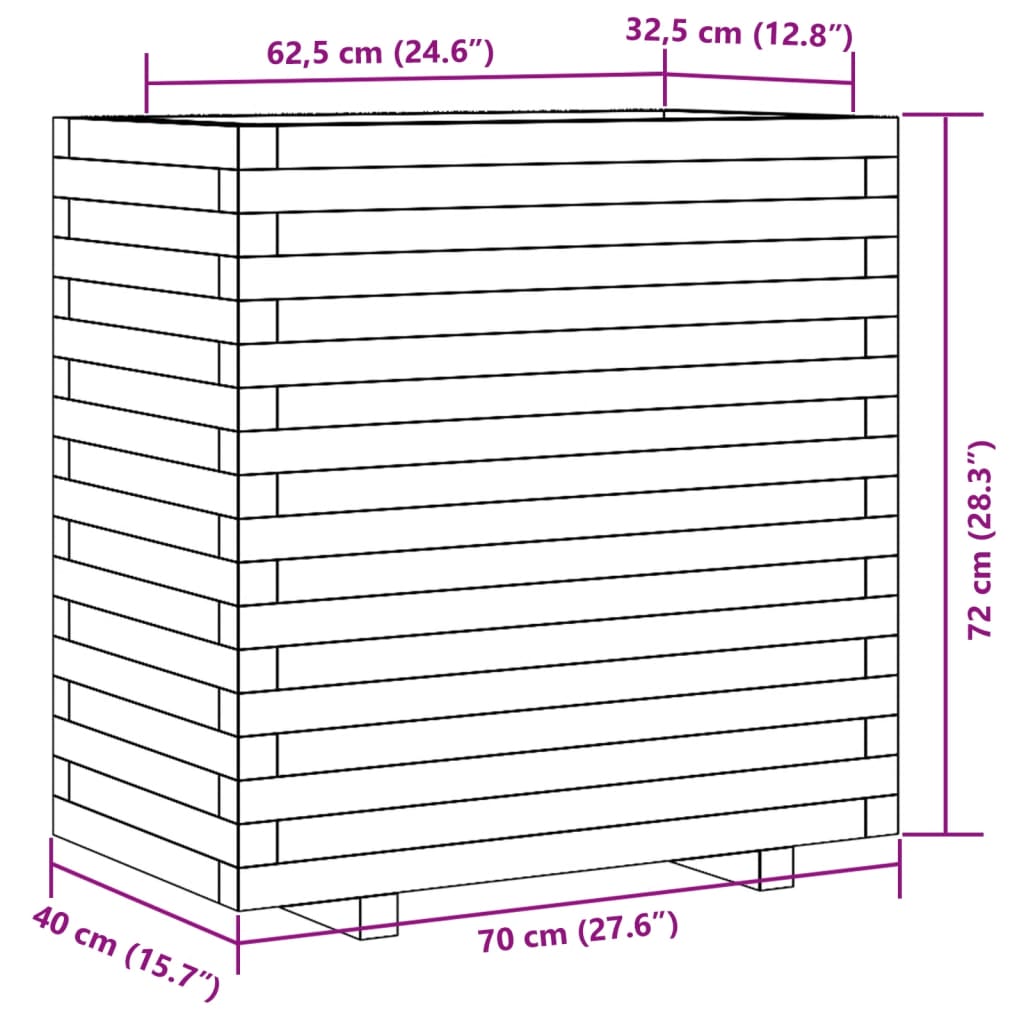 Plantenbak 70x40x72 cm geïmpregneerd grenenhout Bloempotten & plantenbakken | Creëer jouw Trendy Thuis | Gratis bezorgd & Retour | Trendy.nl