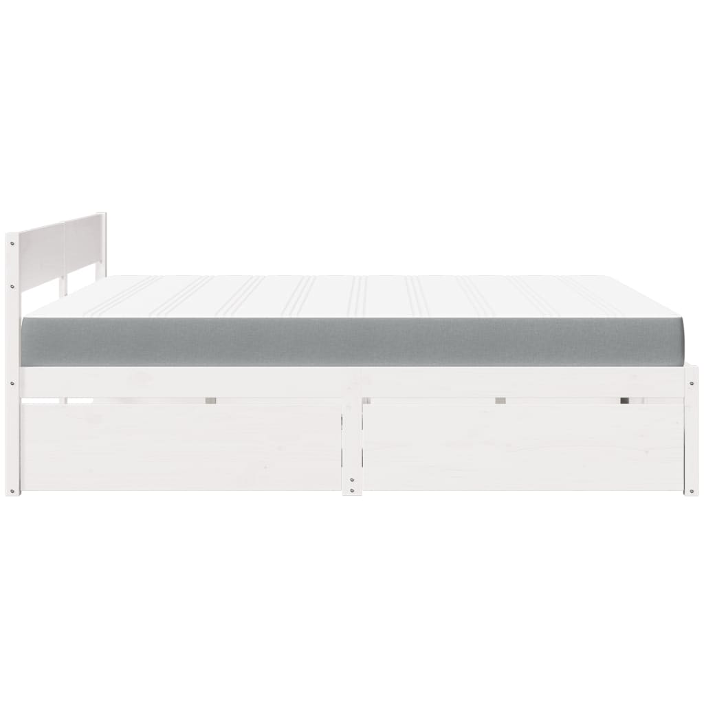 Bed met lades en matras massief grenenhout wit 180x200 cm Bedden & bedframes | Creëer jouw Trendy Thuis | Gratis bezorgd & Retour | Trendy.nl