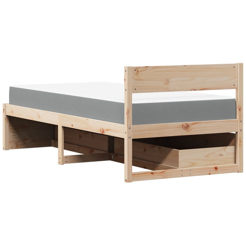 Bed met lades en matras massief grenenhout 90x190 cm Bedden & bedframes | Creëer jouw Trendy Thuis | Gratis bezorgd & Retour | Trendy.nl