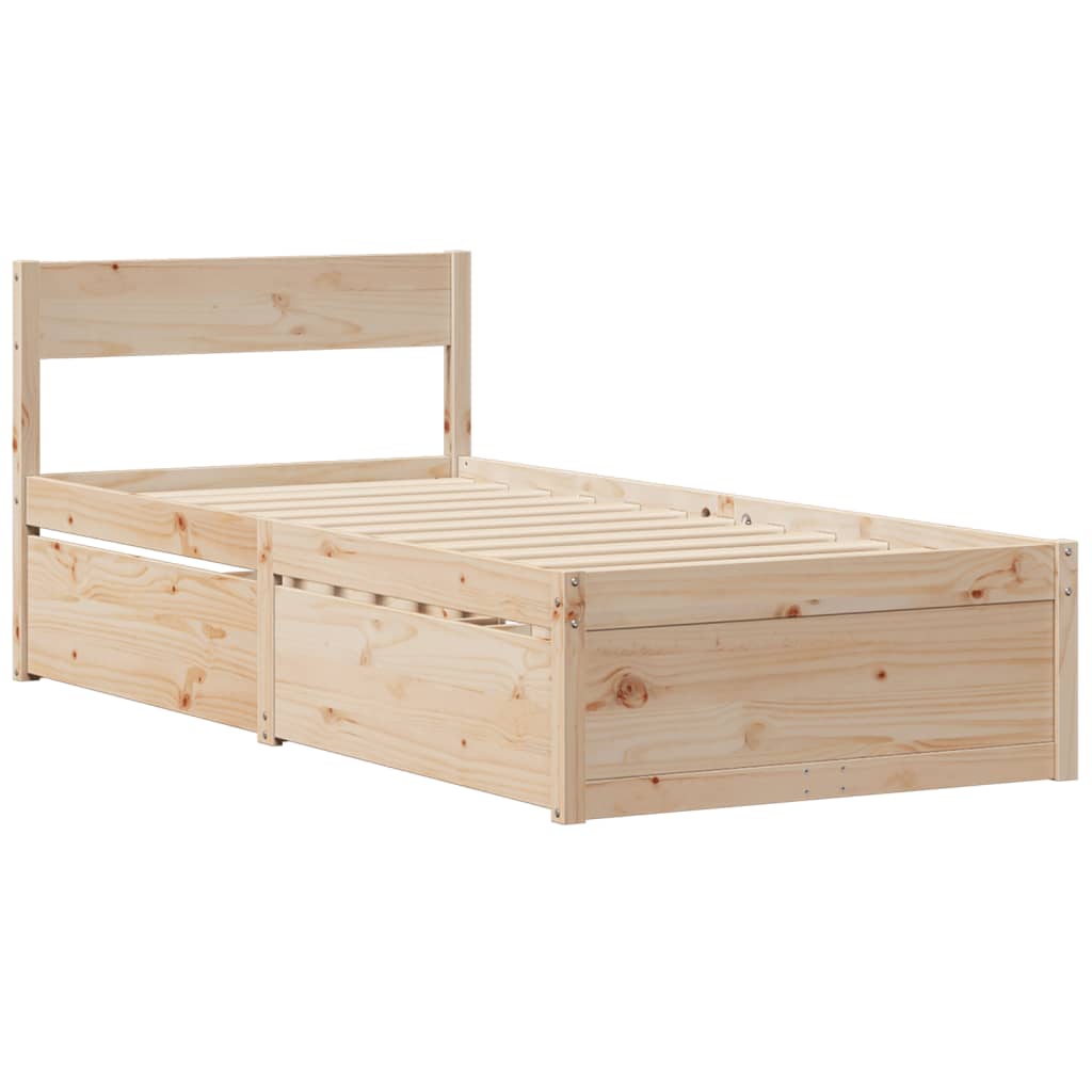 Bed met lades en matras massief grenenhout 90x190 cm Bedden & bedframes | Creëer jouw Trendy Thuis | Gratis bezorgd & Retour | Trendy.nl