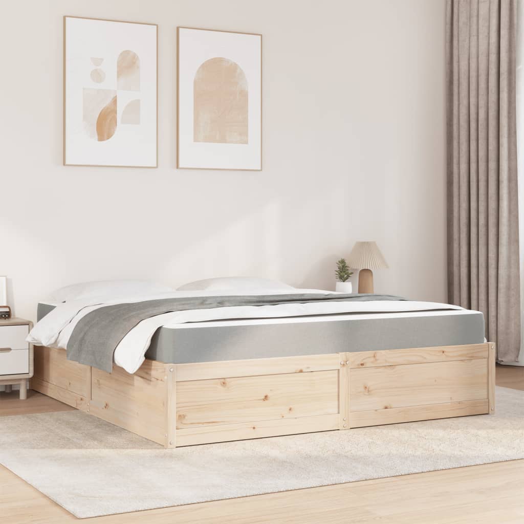 Bed met matras massief grenenhout 180x200 cm
