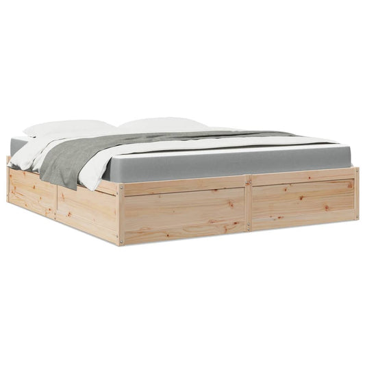 Bed met matras massief grenenhout 180x200 cm