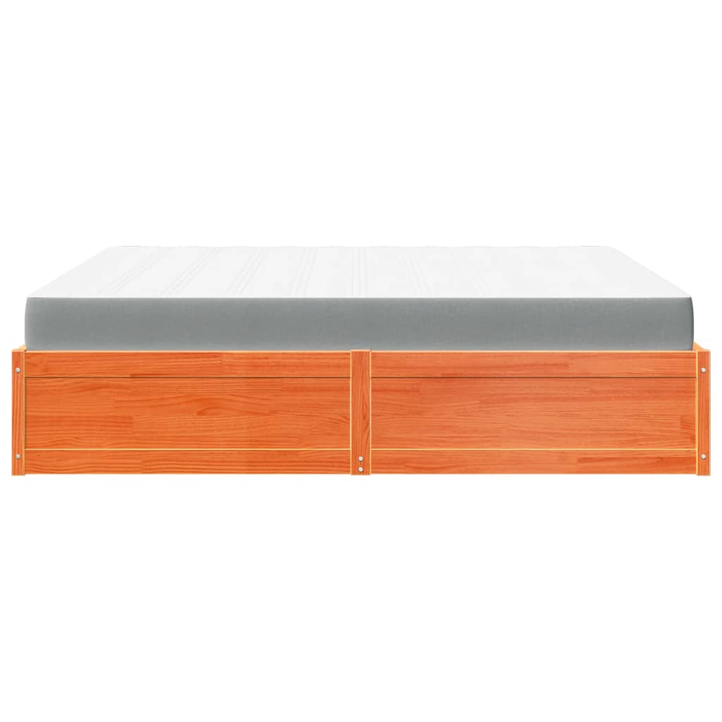 Bed met matras massief grenenhout wasbruin 180x200 cm Bedden & bedframes | Creëer jouw Trendy Thuis | Gratis bezorgd & Retour | Trendy.nl