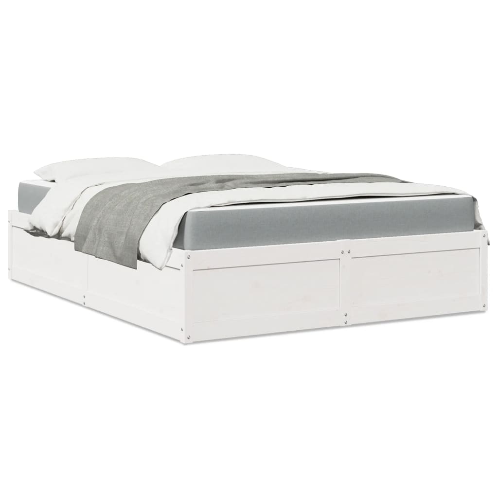 Bed met matras massief grenenhout wit 140x200 cm Bedden & bedframes | Creëer jouw Trendy Thuis | Gratis bezorgd & Retour | Trendy.nl