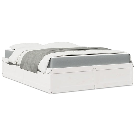 Bed met matras massief grenenhout wit 140x200 cm Bedden & bedframes | Creëer jouw Trendy Thuis | Gratis bezorgd & Retour | Trendy.nl