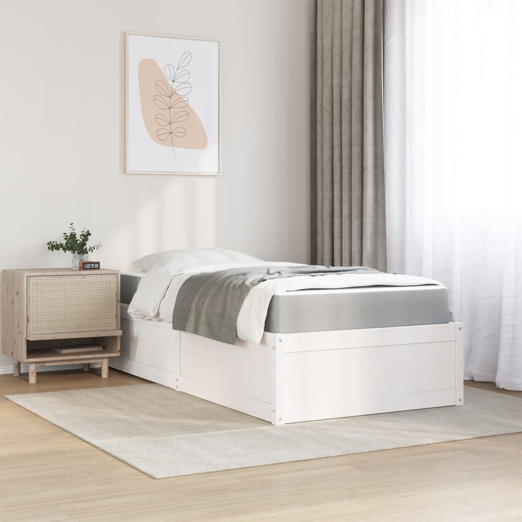 Bed met matras massief grenenhout wit 90x190 cm Bedden & bedframes | Creëer jouw Trendy Thuis | Gratis bezorgd & Retour | Trendy.nl