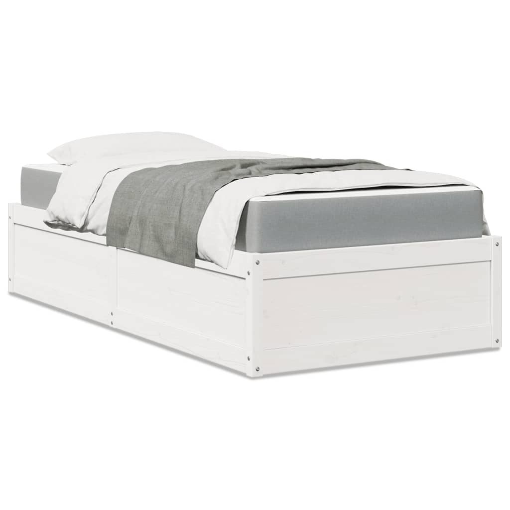 Bed met matras massief grenenhout wit 90x190 cm Bedden & bedframes | Creëer jouw Trendy Thuis | Gratis bezorgd & Retour | Trendy.nl