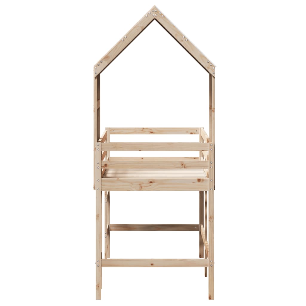 Halfhoogslaper met ladder en bedhuis grenenhout 90x200 cm Bedden & bedframes | Creëer jouw Trendy Thuis | Gratis bezorgd & Retour | Trendy.nl