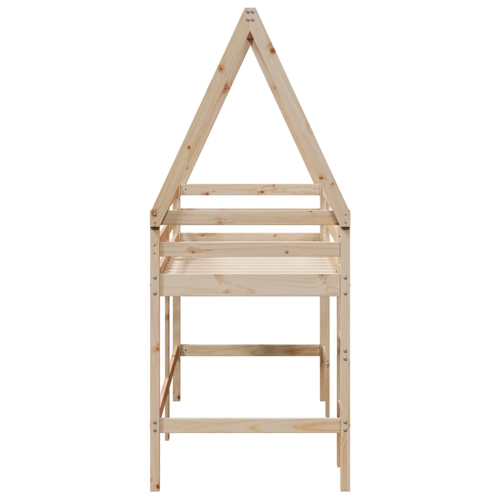 Halfhoogslaper met ladder en bedhuis grenenhout 90x190 cm Bedden & bedframes | Creëer jouw Trendy Thuis | Gratis bezorgd & Retour | Trendy.nl