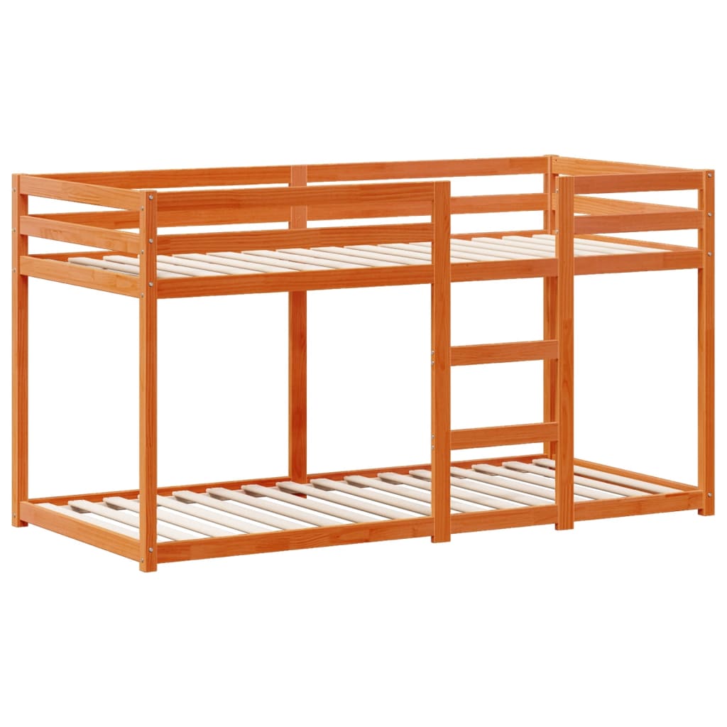 Stapelbed met dak massief grenenhout wasbruin 75x190 cm Bedden & bedframes | Creëer jouw Trendy Thuis | Gratis bezorgd & Retour | Trendy.nl