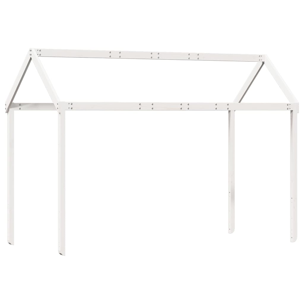 Halfhoogslaper met ladder en bedhuis grenenhout wit 90x200 cm Bedden & bedframes | Creëer jouw Trendy Thuis | Gratis bezorgd & Retour | Trendy.nl