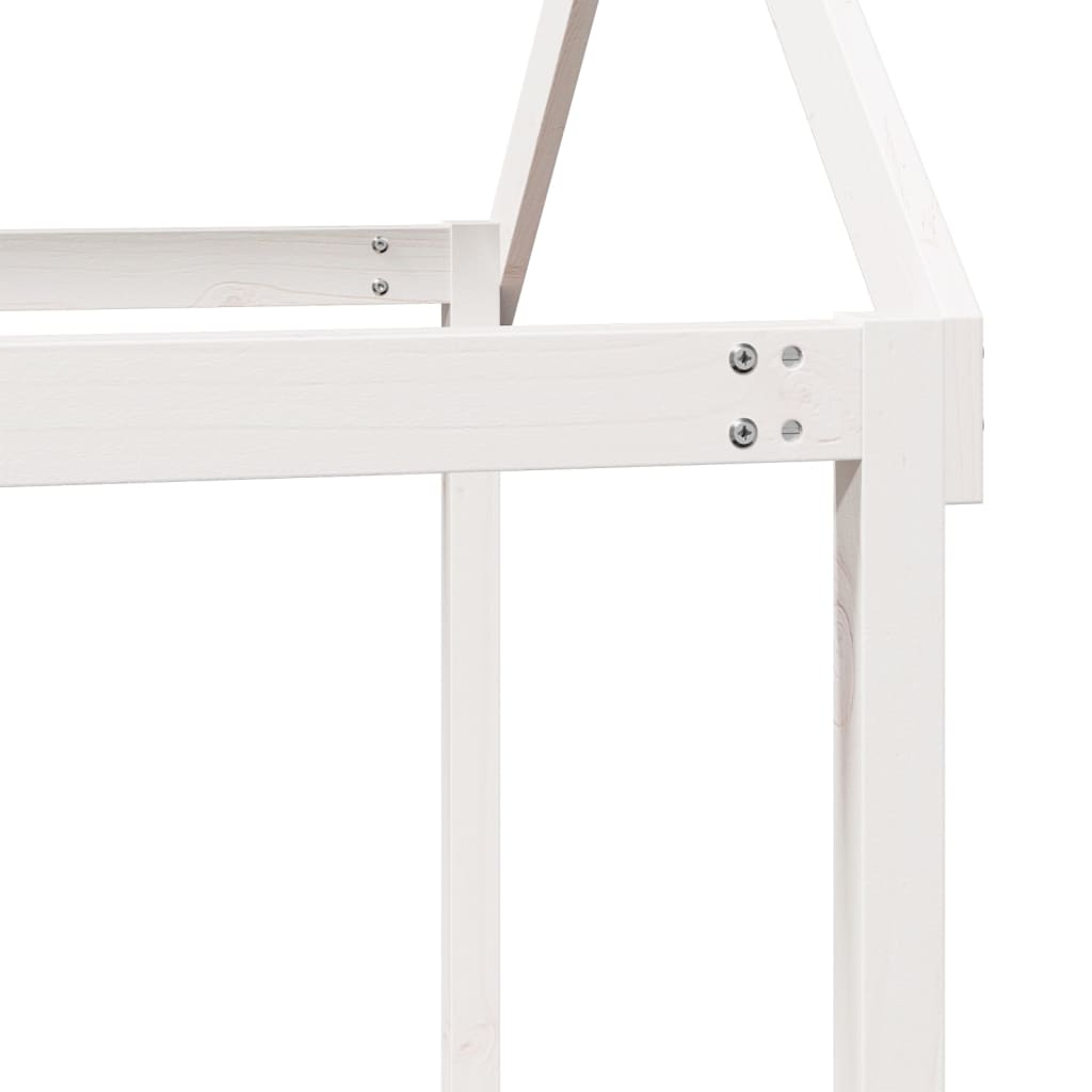 Halfhoogslaper met ladder en bedhuis grenenhout wit 90x200 cm Bedden & bedframes | Creëer jouw Trendy Thuis | Gratis bezorgd & Retour | Trendy.nl