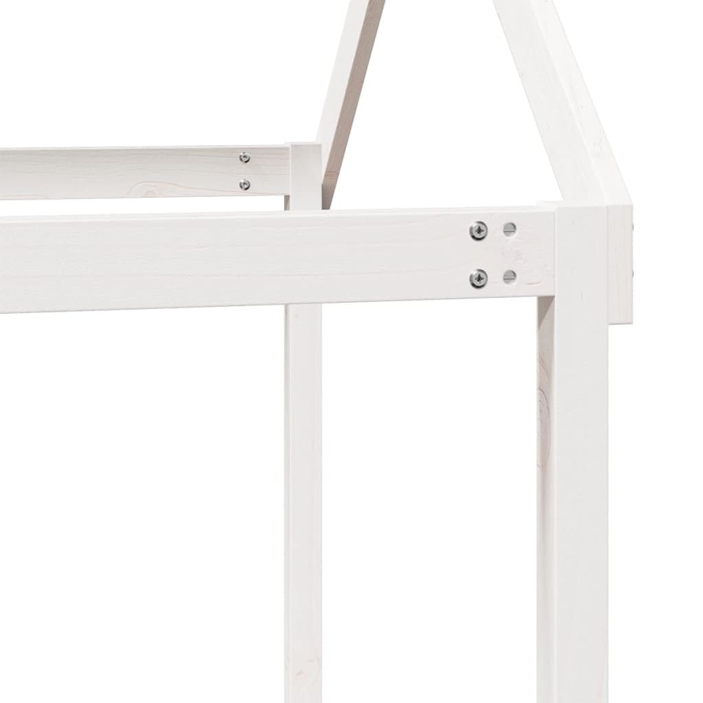 Halfhoogslaper met ladder en bedhuis grenenhout wit 80x200 cm Bedden & bedframes | Creëer jouw Trendy Thuis | Gratis bezorgd & Retour | Trendy.nl