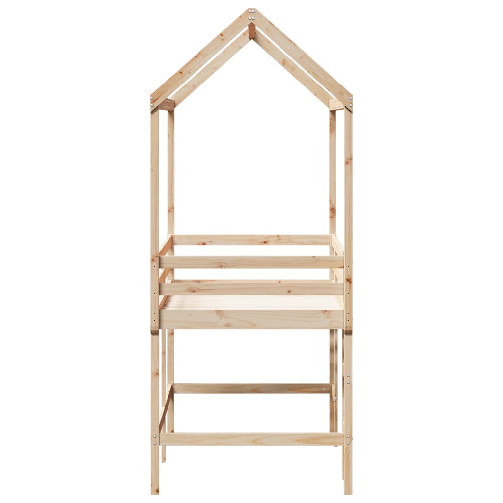 Halfhoogslaper met ladder en bedhuis grenenhout 90x200 cm Bedden & bedframes | Creëer jouw Trendy Thuis | Gratis bezorgd & Retour | Trendy.nl