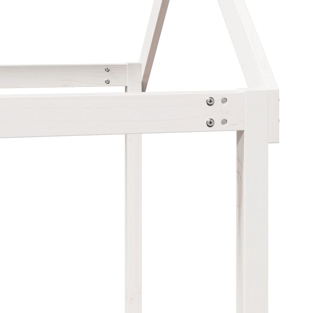 Halfhoogslaper met ladder en bedhuis grenenhout wit 90x200 cm Bedden & bedframes | Creëer jouw Trendy Thuis | Gratis bezorgd & Retour | Trendy.nl