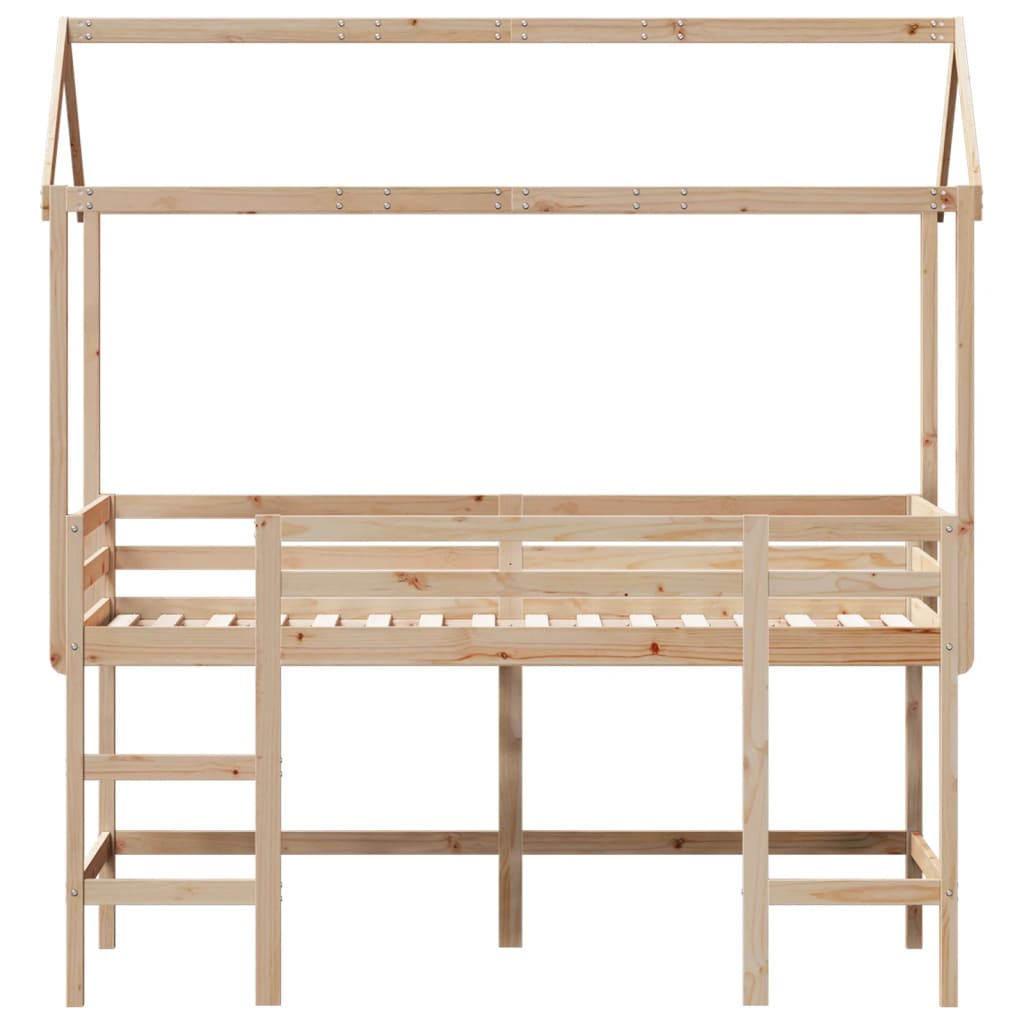 Halfhoogslaper met ladder en bedhuis grenenhout 90x190 cm Bedden & bedframes | Creëer jouw Trendy Thuis | Gratis bezorgd & Retour | Trendy.nl