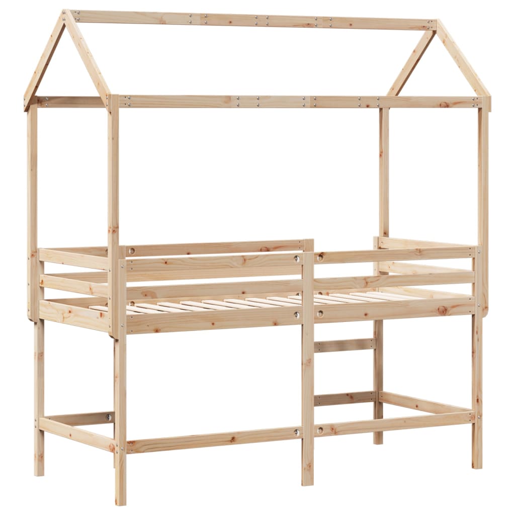 Halfhoogslaper met ladder en bedhuis grenenhout 90x190 cm Bedden & bedframes | Creëer jouw Trendy Thuis | Gratis bezorgd & Retour | Trendy.nl