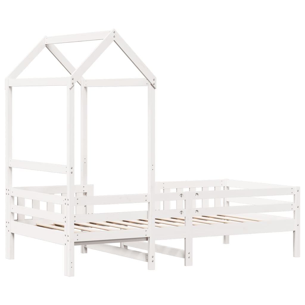 Bedframe met huisje massief grenenhout wit 80x200 cm Bedden & bedframes | Creëer jouw Trendy Thuis | Gratis bezorgd & Retour | Trendy.nl