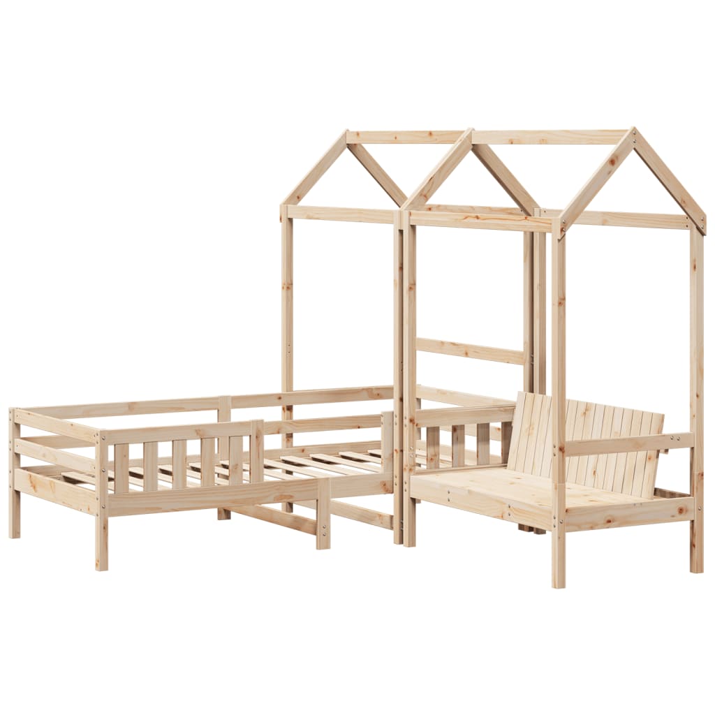 Kinderbed met huisje en bankje massief grenenhout 100x200 cm Bedden & bedframes | Creëer jouw Trendy Thuis | Gratis bezorgd & Retour | Trendy.nl