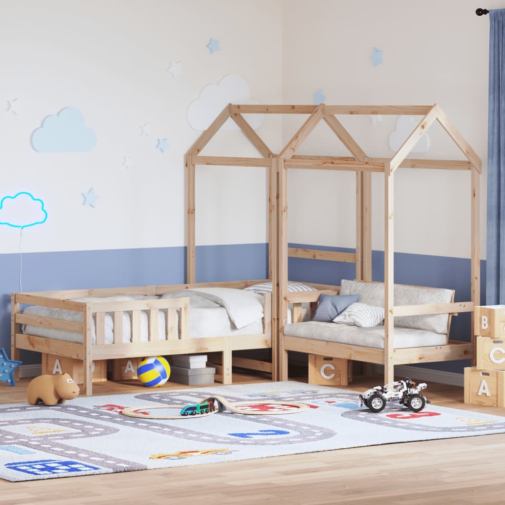 Kinderbed met huisje en bankje massief grenenhout 100x200 cm Bedden & bedframes | Creëer jouw Trendy Thuis | Gratis bezorgd & Retour | Trendy.nl