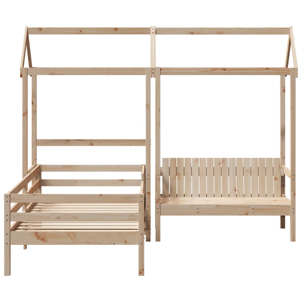 Kinderbed met huisje en bankje massief grenenhout 100x200 cm Bedden & bedframes | Creëer jouw Trendy Thuis | Gratis bezorgd & Retour | Trendy.nl